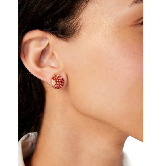Kate Spade Apple Of My Eye Pave Stud Earrings